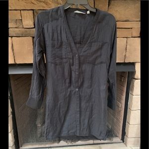 Athleta Charcoal Gray Long Sleeve Swim Coverup